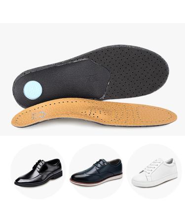 Buy Orthotic Leather Insoles for Plantar Fasciitis Relief | Arch Support Inserts for Flat Feet | Cushioned Shoe Pads for Loose Shoes W11/M9.5-W12/M10.5 - Buy Online on GoSupps.com