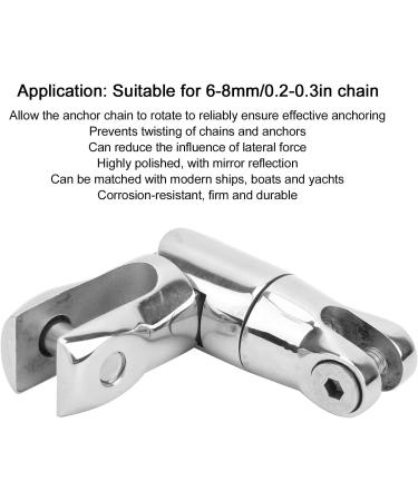 316 Stainless Steel Anchor Connector for Boat - Durable 0.2-0.3in/6mm-8mm Chain Mooring - Marine Silver Hardware - Buy Online on GoSupps.com
