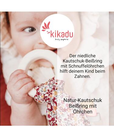 Kikadu Teething Ring Rabbit Millefleurs | 100% GOTS-Certified Organic Cotton Baby Toy - Eco-Friendly & Safe for Infants - Buy Online on GoSupps.com