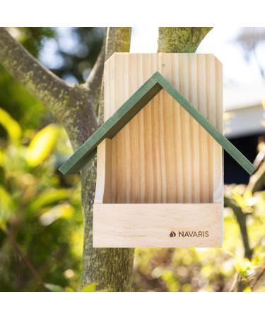Navaris Small Bird Nest Box - Wooden Robin, Hummingbird, Parakeet, Bluebird Birdhouse - Outdoor Pine Wood Nesting Box with Open Front - Buy Online on GoSupps.com