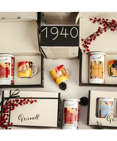 Granell Caf s 1940 - Gift Box 100% Decaffeinated Arabica Coffee Beans - Coffee with Pronounced Acidity | Coffee Box Composed of Natural Coffee Beans + Coffee Cup - Buy Online on GoSupps.com