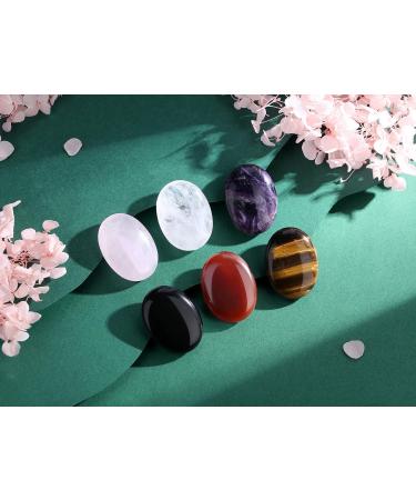 XIANNVXI Amethyst Oval Healing Crystals | Natural Polished Reiki Pocket Stones - Buy Online on GoSupps.com