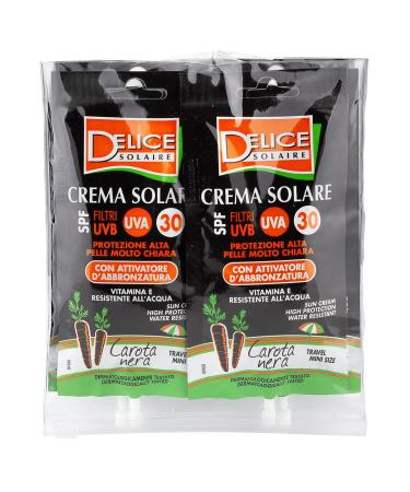 Delice Solaire Delice Solaire Mini Size Sunscreen High Protection SPF30+ with Black Carrot Tan Activator Water Resistant Dermatologically Tested - 6 Sachets x 50ml
