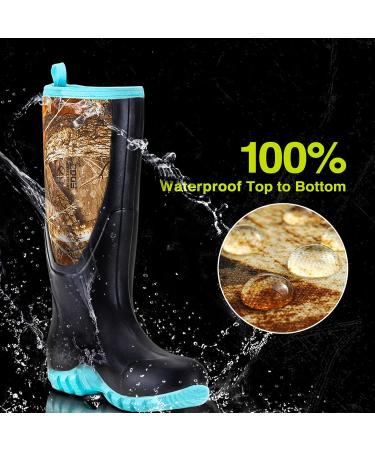 TIDEWE Women's Multi-Season Waterproof Rubber Boots - Pink & Green, Size 8 - Buy Online on GoSupps.com