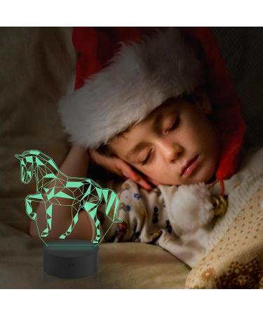 Coopark Nachlichter 3D Horse Illusion Bedside Lamp | 16 Color Remote Control | Best Gifts for Children & Baby Boys | Unique Birthday Presents - Buy Online on GoSupps.com