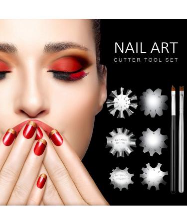French Nail Trimmer Set with V Smile Line Cutter and Nail Brush - Stainless Steel Manicure Tools for DIY Nail Art (Silver) - Buy Online on GoSupps.com