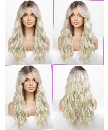 Wokestar Long Platinum Synthetic Wig with Curtain Fringe for Women - Buy Online on GoSupps.com