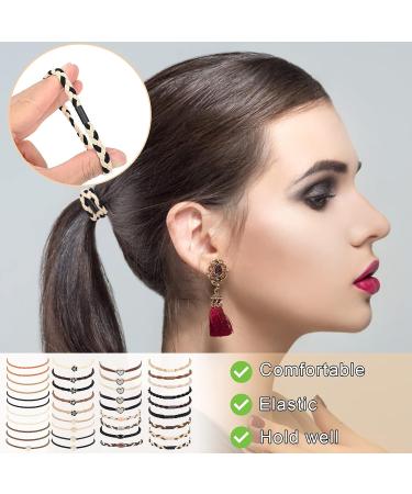 VAIPI 38Pcs Boho Hair Ties Bracelets for Women - 4 Styles Ponytail Holders for No Damage Braids, Thick Hair, and Ponytails - Soft & Stylish - Buy Online on GoSupps.com