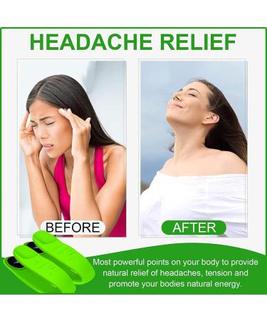 Suoapaiq Hand Pressure Point Clip 2 Pack - LI4 Acupressure for Detoxification, Slimming & Migraine Relief - Drug-Free Natural Headache & Tension Relief (Green) - Buy Online on GoSupps.com