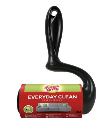 Scotch -Brite Everyday Clean Foot roller for flat surfaces 1 roll 56 sheet - lint roller for clothing and furniture against lint or animal hair scooter is reusable 1 piece (1 -pack) ergonomic large surface roller