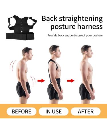 Posture Corrector Women Comfortable Upper Back Brace For Scoliosis And Kyphosis Correction Back Pain Spine Corrector Support Adjustable Posture Trainer For Men and Women (X-Large (95 CM)) - Buy Online on GoSupps.com