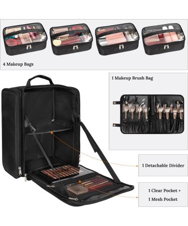 Extra Large Makeup Backpack & Organizer for Travel - Professional Case with 4 Removable Bags & Brushes Holder - Buy Online on GoSupps.com