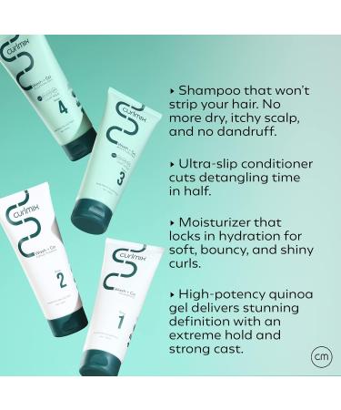 CurlMix Wash & Go System Travel Size - Hydrating Shampoo Conditioner & Quinoa Gel Set for Curly Hair - Ultra Hold 3.4 oz Pack of 4 - Best International Shipping - Buy Online on GoSupps.com