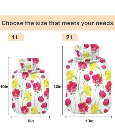 Buy Naanle Hot Water Bottle - Yellow & Red Flowers | 2L Heat Bottle for Pain Relief Warmer & Cold Therapy - Buy Online on GoSupps.com