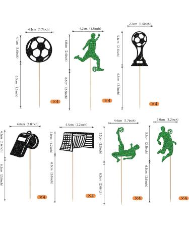 Rsstarxi 28 Pack Soccer Cupcake Toppers Glitter Sports Theme Champion Cup Football Soccer Ball Cupcake Picks Soccer Party Cake Decorations for Baby Shower Birthday Party Decors Design 2 - Buy Online on GoSupps.com