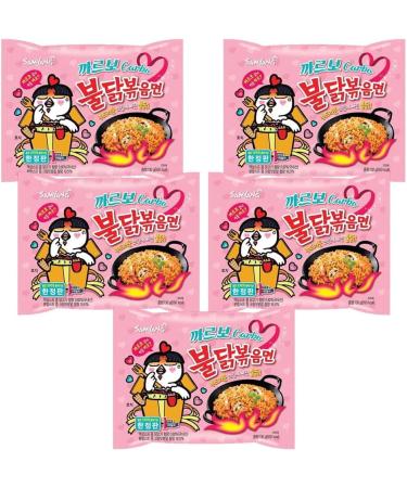 Samyang Buldak Carbonara Hot Chicken Ramen Noodles HALAL 650g (130g x 5) by CNMART 130.00 g (Pack of 5) - Buy Online on GoSupps.com