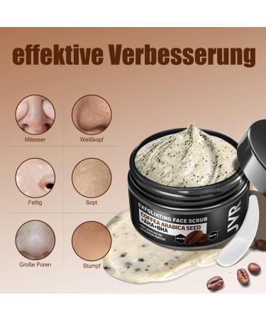 JVR Facial Peeling Scrub for Men - 120ml Coffee Extract Deep Clean Pores Reduces Blemishes & Blackheads - Buy Online on GoSupps.com