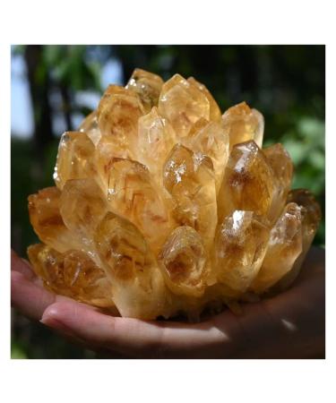 Natural Raw Citrine Quartz Stone Crystal Cluster Yellow Stones Specimen Home Decoration 1pcs yuebang (Size : 450-550g)