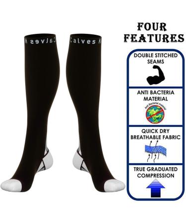 Compression Socks for Men & Women - Speed Up Recovery, Graduated Athletic Fit for Running, Nurses, Travel - Boost Stamina & Circulation - Black/Grey - S-M (2 Pairs) - Buy Online on GoSupps.com