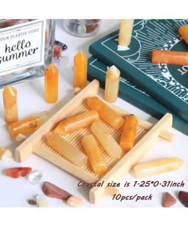 MAIBAOTA Yellow Aventurine Healing Crystals Gifts Wands Hexagonal Pointed Gemstones Set Bulk for Women Beginner Chakra Stones Nature Reiki Spiritual Energy Balancing Protection Crystal 10pcs - Buy Online on GoSupps.com