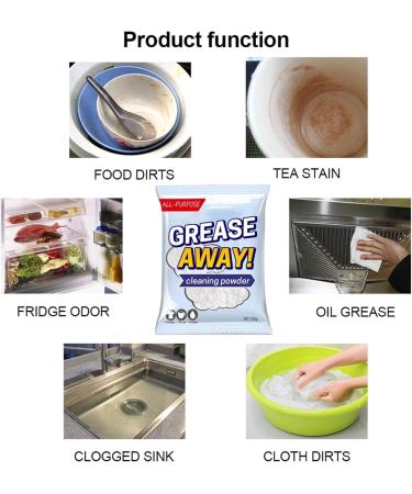 Powder Cleaner Kitchen Workbench Grease Stain Remover Solvent Degreasing Grease Away Cleaning 25g - Buy Online on GoSupps.com