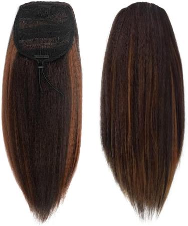 Allyreetress Highlight Yaki Drawstring Ponytail Extension for Black Women Kinky Staight Up Down Pony Tail Synthetic Hair Extensions 20 Inches 2 Clip in 20 inches HL4/30 - Buy Online on GoSupps.com