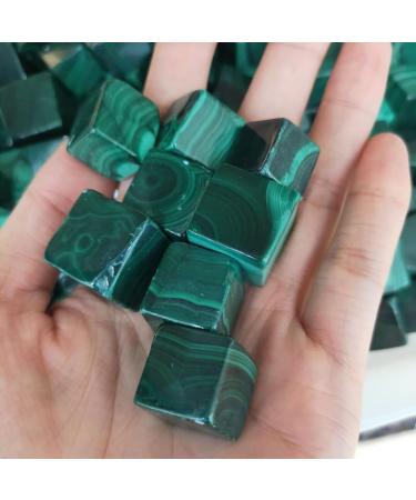 7pcs Beautiful Malachite Tumble Stones Polished Ice Cube StoneStone As Gift Can be Used for ningxiao - Buy Online on GoSupps.com
