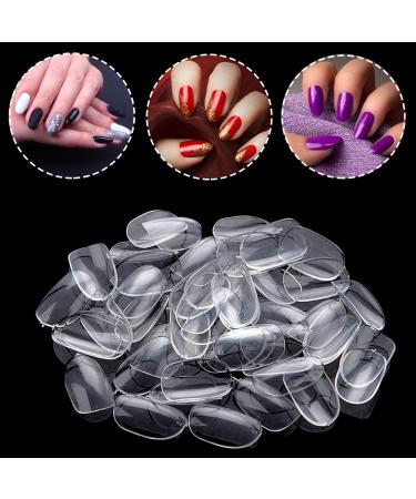 Noverlife 1200PCS Clear & Natural Round Acrylic Fake Nails - 10 Sizes Full Cover Short Oval False Nails for Nail Salon DIY Nail Design - Buy Online on GoSupps.com