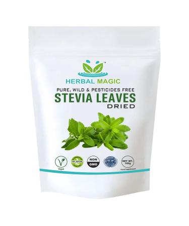 Herbal Magic's Pure & Natural Whole Dried Stevia Leaf Cuts Natural Sweetener Whole Leaves Used Premium Quality Stevia Leaf Cuts -100g