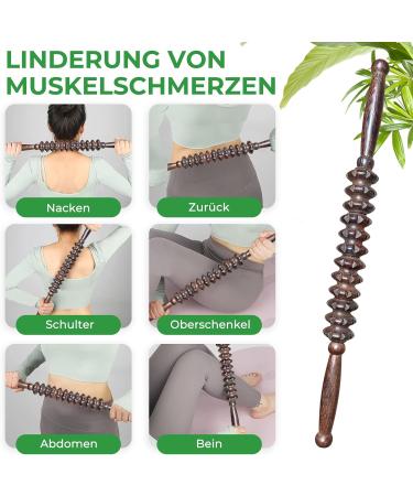 Premium Wooden Fascia Roller & Massage Scooter for Muscle Relaxation | Beech Wood Gua Sha & Anti-Cellulite Tool - Buy Online on GoSupps.com