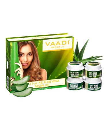 Vaadi Herbals Facial Kit - Aloe Vera Facial Kit with Cedarwood Oil Grapeseed & Turmeric Extract - ALL Natural - Suitable for All Skin Types and Both for Men and Women - 70 Grams