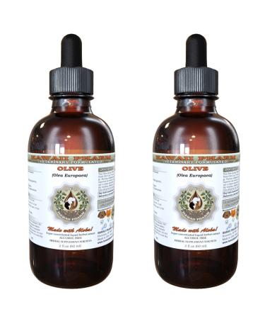 HawaiiPharm Olive (Olea europaea) Organic Dried Leaf Veterinary Natural Alcohol-Free Liquid Extract, Pet Herbal Supplement 2x2 oz