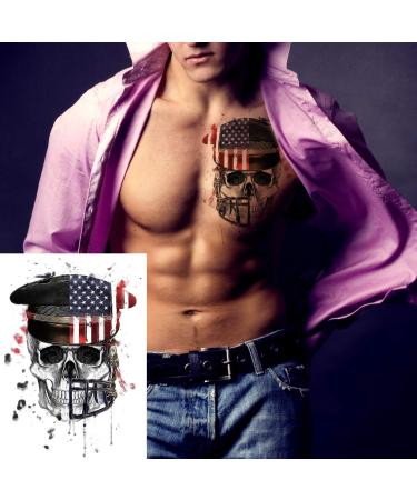 PADOUN Temporary Tattoo Sleeves for Women & Men - 12 Sheets Halloween Party Black Skulls Full Arm & Half Arm Body Stickers - Buy Online on GoSupps.com