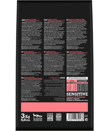 ARQUIVET Arquivet - Sensitive - Croquettes for adult dogs - Salmon and potatoes - 3 kg - Dry food for dogs - High digestibility gastroineurs - Buy Online on GoSupps.com