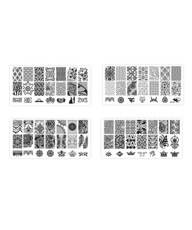 Frcolor 4pcs Nail Art Stamping Plates Set - Manicure Templates & Printing Stencils for Perfect Nail Designs | International Shipping Available - Buy Online on GoSupps.com