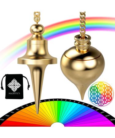 Radiesthesia pendulum with witness & oracle pendulum in the form of a dripping with witness - esoteric pendulum - dining rod geobiology magnetizers - gold - Buy Online on GoSupps.com