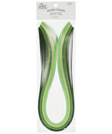 Quilled Creations Mixed Color Quilling Paper 1/8-Inch Green 100 Per Package