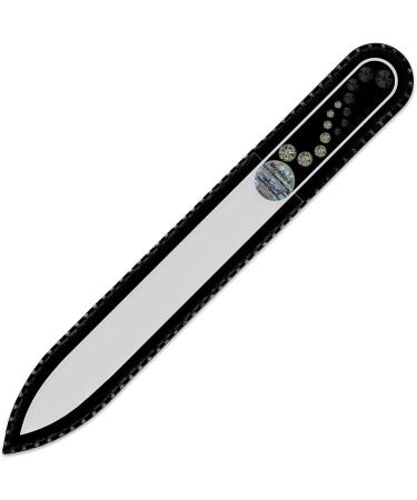 Crystal Glass Nail File hand decorated with Swarovski crystals Hand Made in Czech Republic (Europe) Czech Tempered Glass Lifetime Guaranty in Suede Sleeve (Jet - Black Diamond) - Buy Online on GoSupps.com