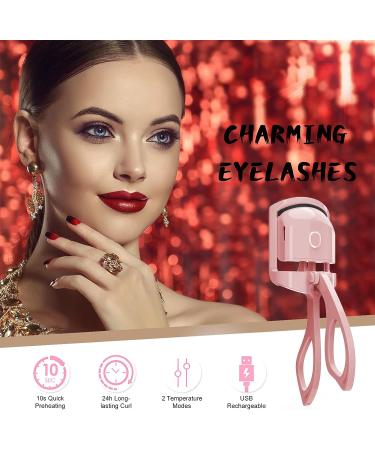Rechargeable Electric Heat Eyelash Curler - Pink | For Thick & Thin Lashes | 24-Hour Lasting Curl - Buy Online on GoSupps.com