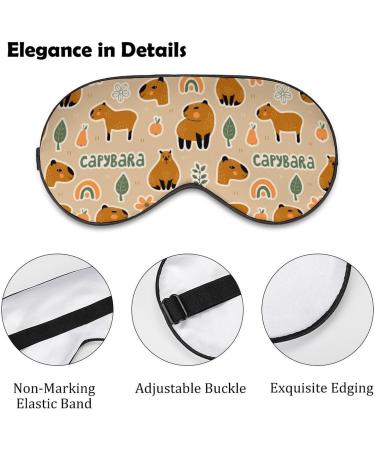 Buy Cartoon Cute Capybara Sleeping Mask - Soft Eye Cover for Adults & Kids | Adjustable Rainbow Blindfold for Better Sleep - Buy Online on GoSupps.com