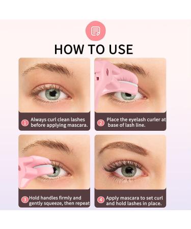 Premium Pink Eyelash Curler - No Pinching Silicone Refill Pads | Cute Small Makeup Tool for Women | International Shipping - Buy Online on GoSupps.com