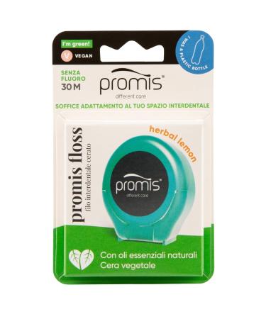 Promis Dental Floss - Recycled Dental Floss | Gentle | Clinically Tested | Essential Oils | Fluoride Free | Vegan (lake green)