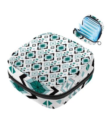 Storage bags for women's bandages geometric shapes portable menstrual insert panty liners tampons women's bandages storage holder for women school office multicolored 07