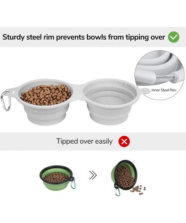 LumoLeaf Large Collapsible Dog Bowl - BPA-Free Silicone Travel Bowl for Pet Food and Water with Aluminum Carabiner - Dishwasher Safe - Buy Online on GoSupps.com