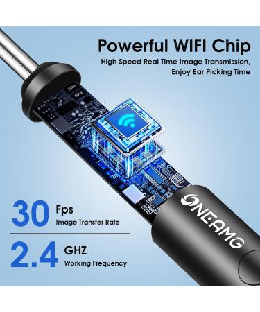 OneAMG 1920p HD Ear Wax Removal Otoscope - WiFi Endoscope with 6 LED Lights IP67 Waterproof Camera for Adults & Kids - Compatible with iPhone iPad Android - Buy Online on GoSupps.com