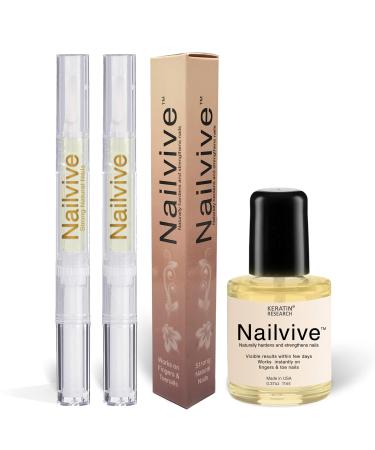 NAILVIVE Nail Serum Powerful like Silk Proteins Proven Natural Formula Strengthening Hardening nails Instantly Prevents Splits Chips Peels Cracks on Your Nails (Bonus Pack!) 2 PACKS