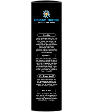 Dmaax Derma Onion Hair Oil | Onion Oil For Hair 200 ML Dark Brownish - Buy Online on GoSupps.com