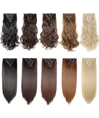 Silk-co 23 Vivid Auburn 8PCS Clip in Hair Extensions - 100% Synthetic Hair, Long Straight 23 Inch - Full Head Coverage - Buy Online on GoSupps.com