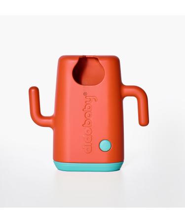 DIDOBABY - Didopoucher - Two-in-ONE Anti-Spill Holder for Baby Food Pouches and Juice Bricks - Ergonomic Handles - Baby-Proof lid - Coral Color