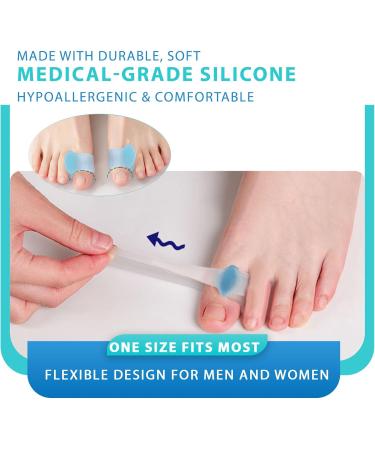 Gel Toe Separators for Overlapping Toes | Bunion Relief & Hallux Valgus Corrector for Men & Women - Orthopedic Toe Spacers - Blue - Buy Online on GoSupps.com